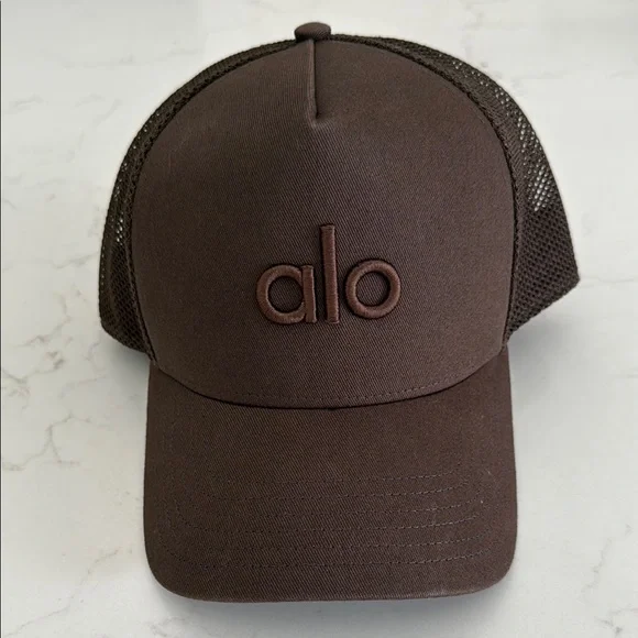 ALO Yoga | Accessories | Alo Yoga Dark Brown Trucker Hat | Poshmark